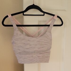 Lululemon Pink and Gray Strappy Sports Bra In Size 8